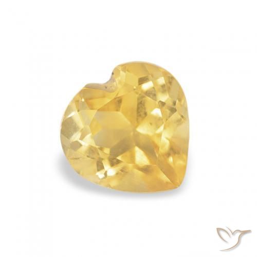 0.50ct 天然 中金 黄水晶, 心形, VS