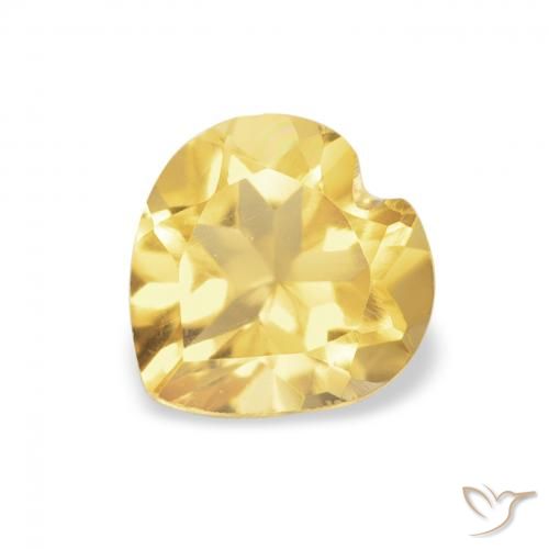 0.69ct 天然 中金 黄水晶, 心形, VVS-VS