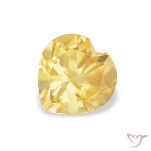 0.69ct 天然 中金 黄水晶, 心形, VVS-VS