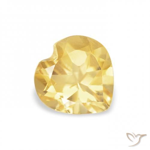0.69克拉天然黄水晶，心形，VVS-VS