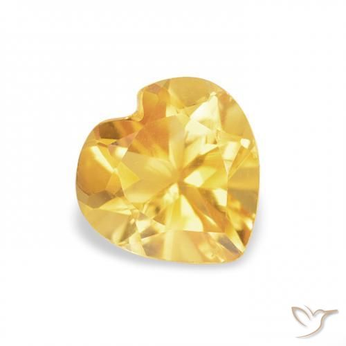 0.74克拉天然黄水晶，心形，VVS-VS