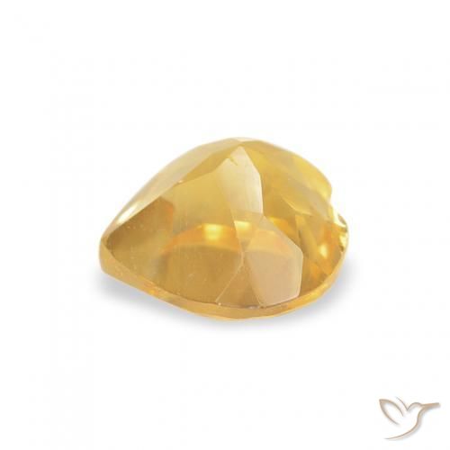 0.48克拉天然黄水晶，心形，VVS-VS