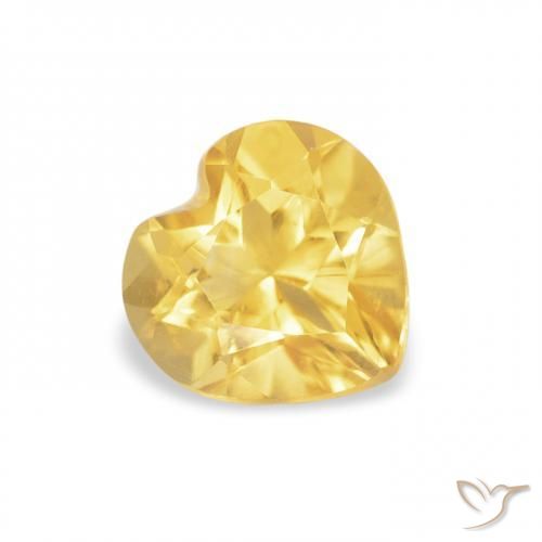 0.64克拉天然黄水晶，心形，VVS-VS
