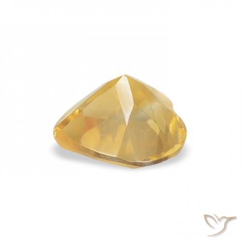 0.64克拉天然黄水晶，心形，VVS-VS