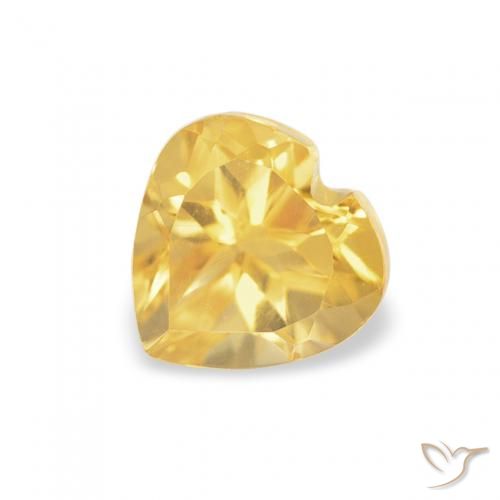 0.57ct 天然 中金 黄水晶, 心形, VVS-VS