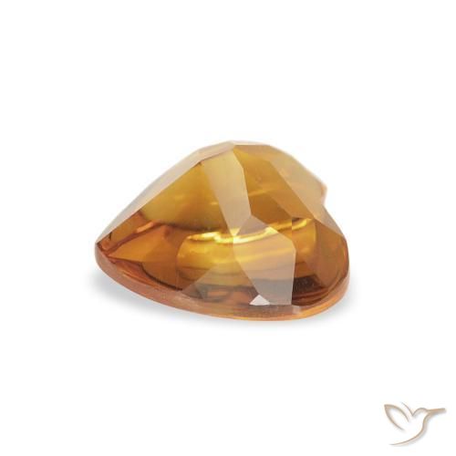 0.76克拉天然黄水晶，心形，透明