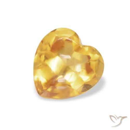 0.90ct 天然 中金 黄水晶, 心形, 透明