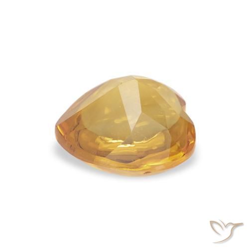 0.90克拉天然黄水晶，心形，透明