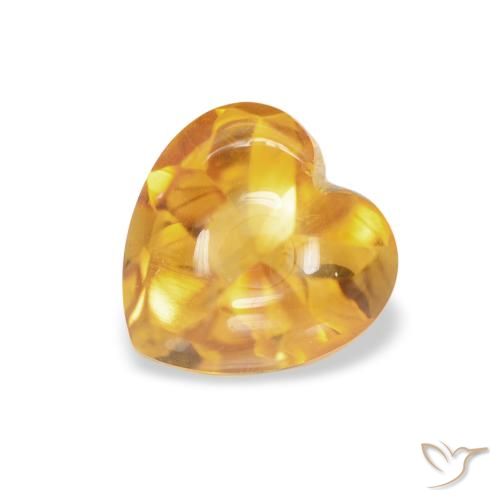 1.00ct 天然 Medium Light Orange-Gold 黄水晶, 心形, 透明