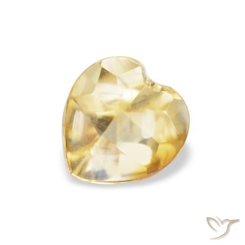 0.75ct 天然 浅金色 黄水晶, 心形, 透明