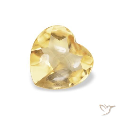 0.68ct 天然 浅金色 黄水晶, 心形, 透明