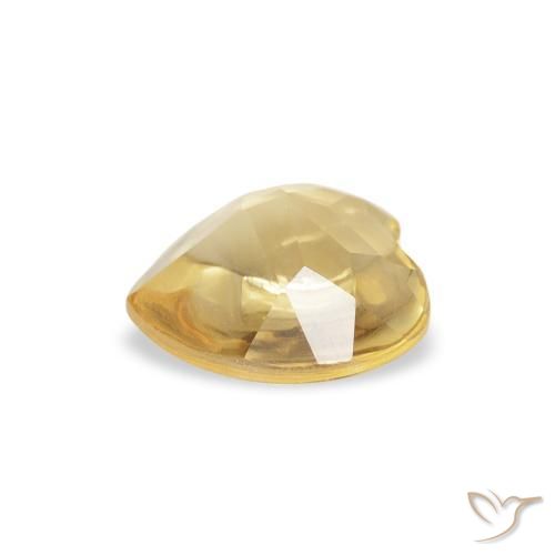 0.68克拉天然黄水晶，心形，透明