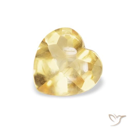 0.74ct 天然 淡黄色 黄水晶, 心形, 透明
