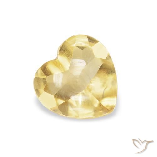0.74克拉天然黄水晶，心形，透明