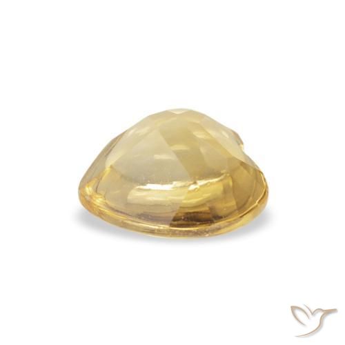 0.74克拉天然黄水晶，心形，透明