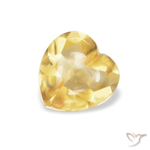 0.76ct 天然 金橙色 黄水晶, 心形, 透明