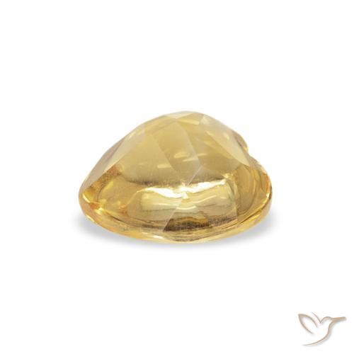 0.76克拉天然黄水晶，心形，透明