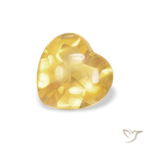 0.76ct 天然 中金 黄水晶, 心形, 透明