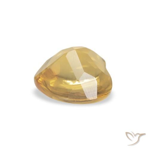 0.76克拉天然黄水晶，心形，透明