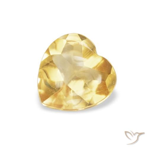 0.74ct 天然 黄金色 黄水晶, 心形, 透明