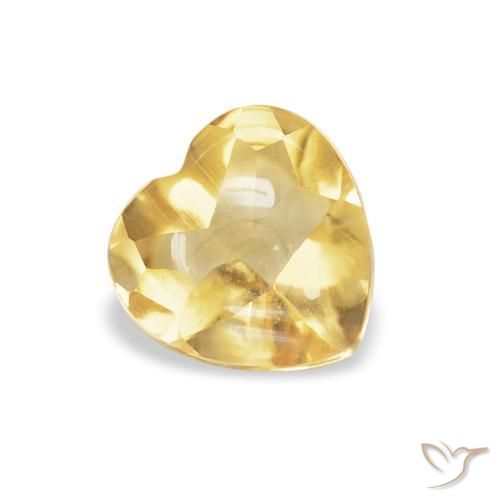 0.74克拉天然黄水晶，心形，透明