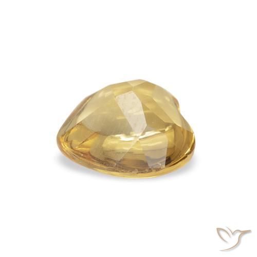 0.74克拉天然黄水晶，心形，透明