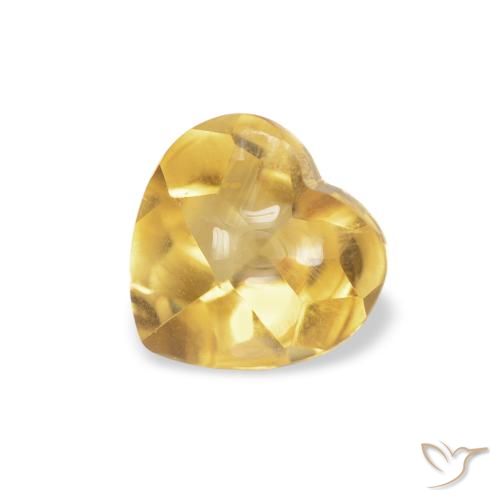 0.67ct 天然 中金 黄水晶, 心形, 透明