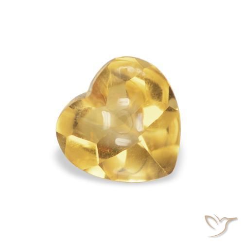 0.67克拉天然黄水晶，心形，透明