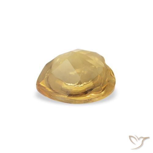 0.67克拉天然黄水晶，心形，透明