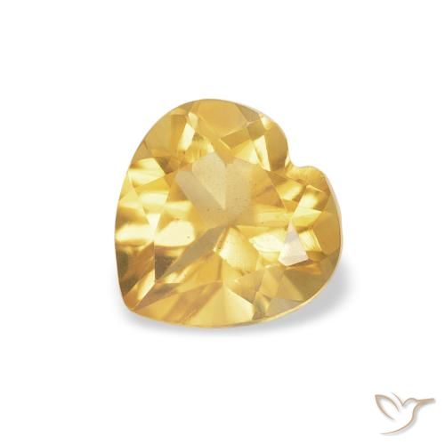 0.73ct 天然 中金 黄水晶, 心形, 透明