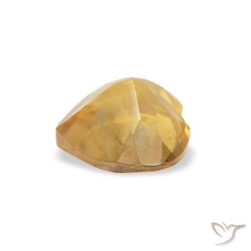 0.73克拉天然黄水晶，心形，透明