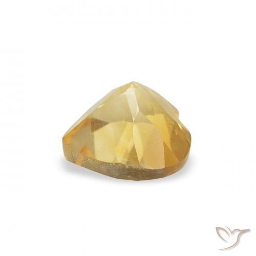 0.42克拉天然黄水晶，心形，VS