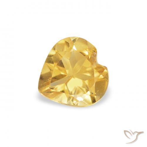 0.34ct 天然 金色 黄水晶, 心形, VS