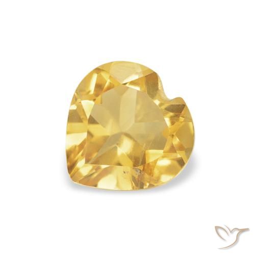 0.70ct 天然 中金 黄水晶, 心形, VS