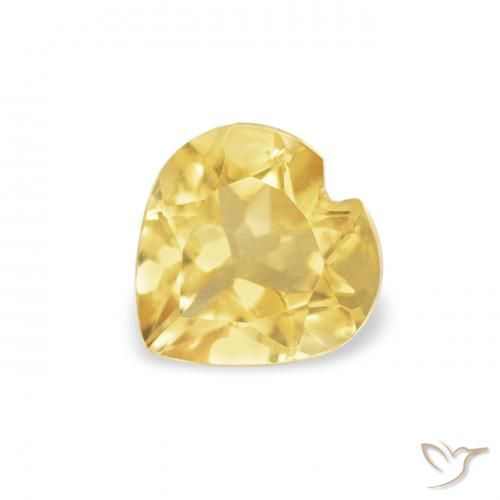 0.44ct 天然 中金 黄水晶, 心形, VS