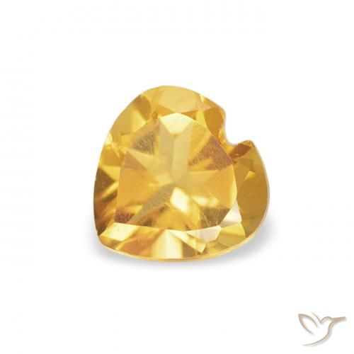 0.42ct 天然 亮金 黄水晶, 心形, VS