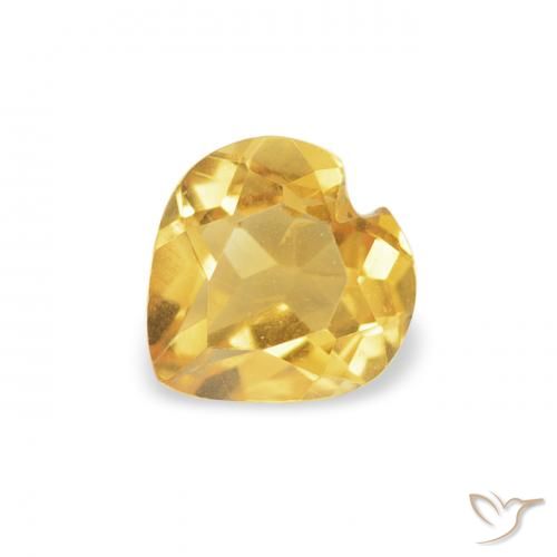 0.40ct 天然 中金 黄水晶, 心形, VS