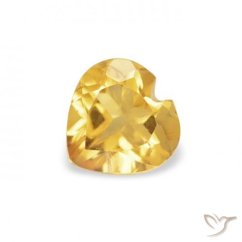 0.39ct 天然 金橙色 黄水晶, 心形, VS