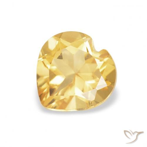 0.74ct 天然 中金 黄水晶, 心形, VVS