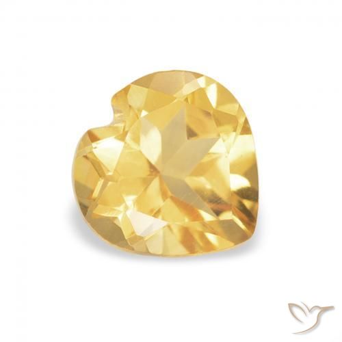 0.74克拉天然黄水晶，心形，VVS
