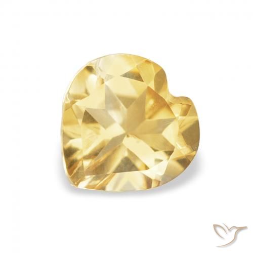 0.62ct 天然 金色 黄水晶, 心形, VVS