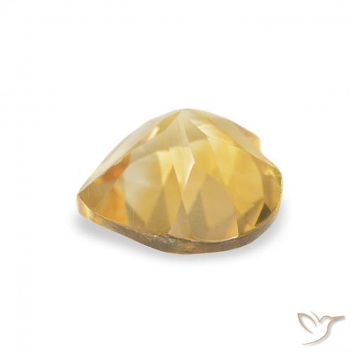 0.62克拉天然黄水晶，心形，VVS