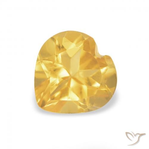 0.74ct 天然 金橙色 黄水晶, 心形, VVS