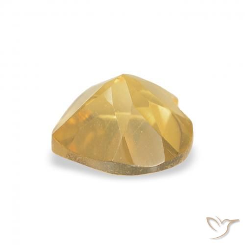 0.74克拉天然黄水晶，心形，VVS