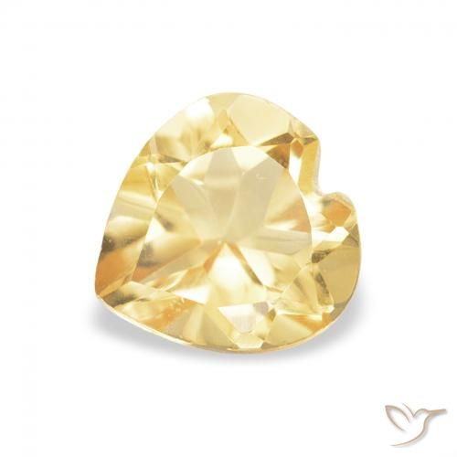 0.72ct 天然 浅金色 黄水晶, 心形, VVS