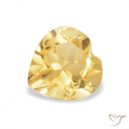 0.74ct 天然 浅金黄色 黄水晶, 心形, VVS
