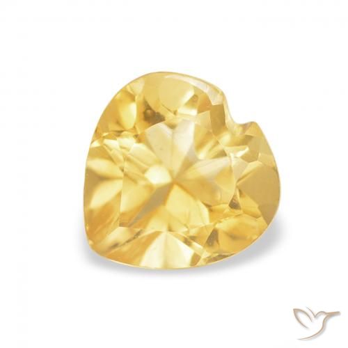 0.75ct 天然 浅金黄色 黄水晶, 心形, VVS