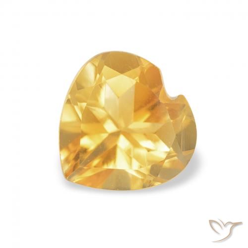 0.73ct 天然 中金 黄水晶, 心形, VVS