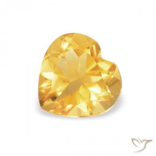 0.44ct 天然 顶级金牌 黄水晶, 心形, VVS