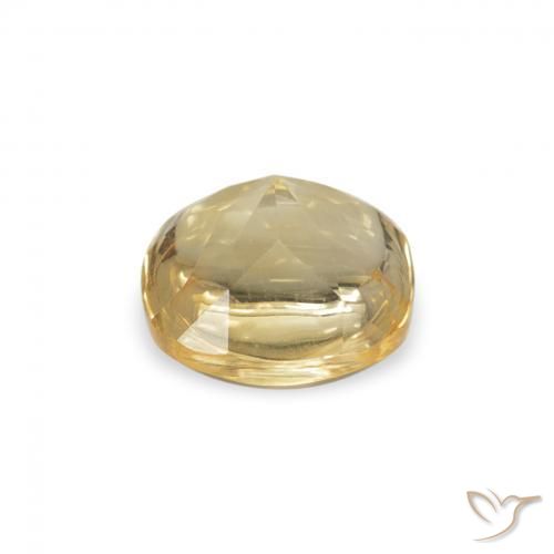 0.65克拉天然黄水晶，软垫，透明